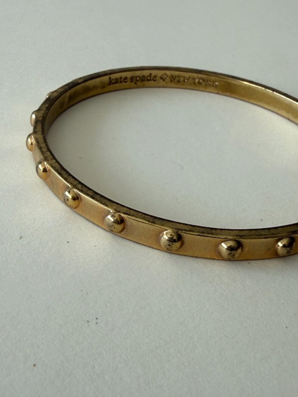 Kate Spade New York Gold Studded Bangle Bracelet Vintage Style Statement - Picture 4 of 8
